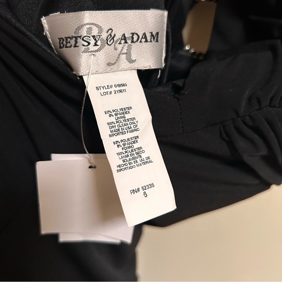 Betsy & Adam ~ new ~ Rhinestone Black Maxi Dress Evening Gown in size 6 - Picture 2 of 16